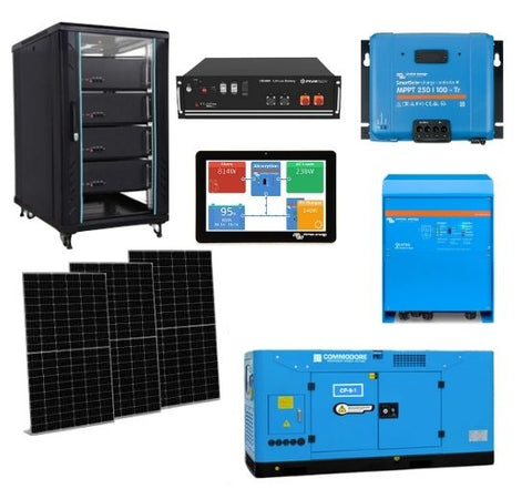 Victron "Little Rig" Off Grid Solar Kit - 12.48 kW PV / 10kVa Inverter / 48V - 25 kWh Pylontech Battery