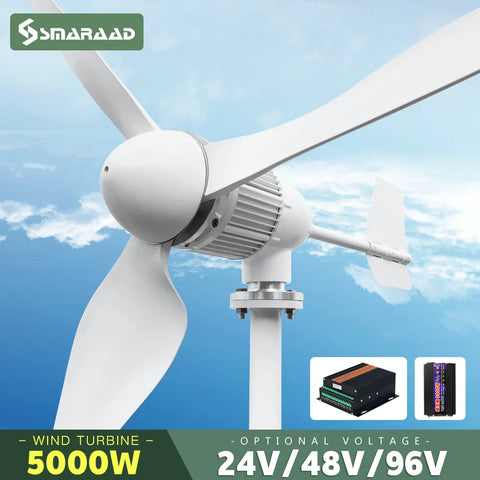 Smaraad 2kw & 5kw Horizontal Wind Turbine Generator | 48V 24V