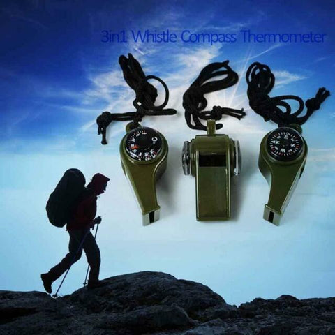 3 in 1 Whistle Compass Thermometer