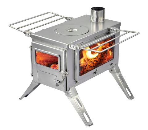 Nomad Camping stove (Double View) - Medium Size / Stainless Steel