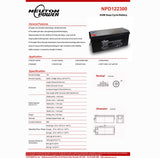 Neuton Power 230Ah 12V AGM Deep Cycle Battery Heavy Duty