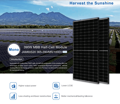 390W JA A Grade CEC Approved Panels Tier 1