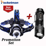 Pocketman Headlamp & LED Waterproof Flashlight - 3800 LM /2000 LM
