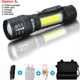 T6 / COB Tactical Military LED Flashlight - With Charger